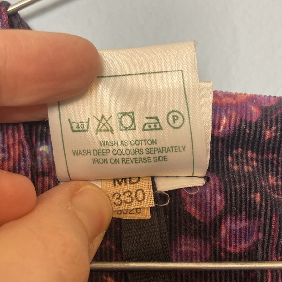 Vintage Laura Ashley Womens Size 10 Purple Floral Pinwale Cordurory Modest Dress - Picture 6 of 12